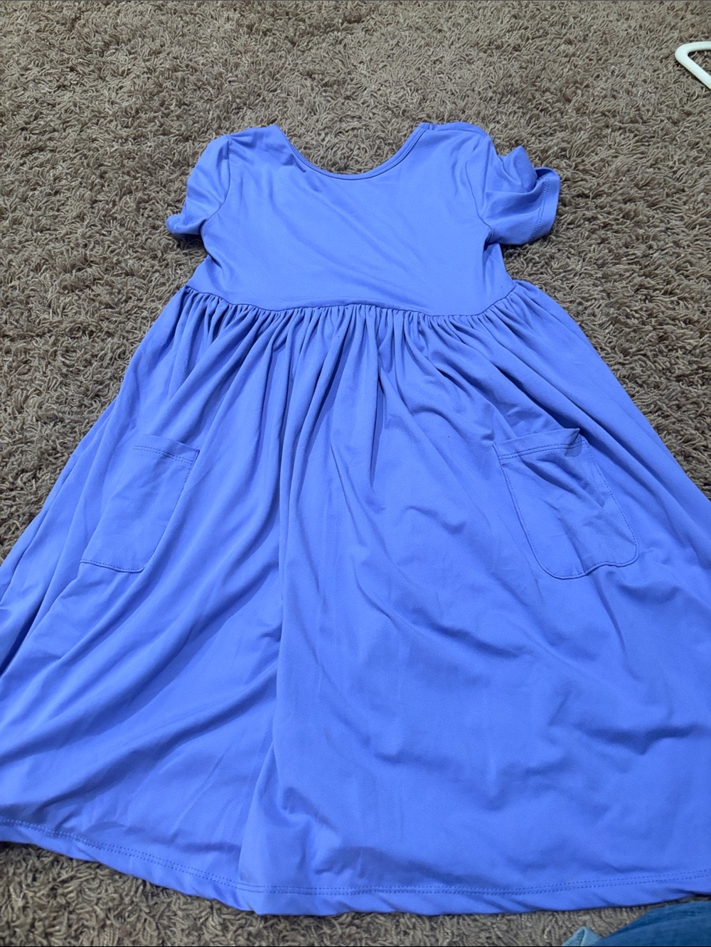 Girls' Lavender Short-Sleeve Twirl Dress with Pockets